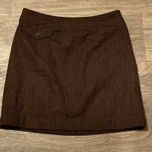 Banana republic brown pinstripe mini-skirt